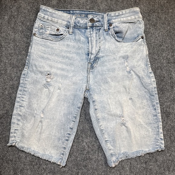 American Eagle Outfitters Other - American Eagle Mens Denim Bermuda Short Size 28 Distressed Light Wash 10" Inseam